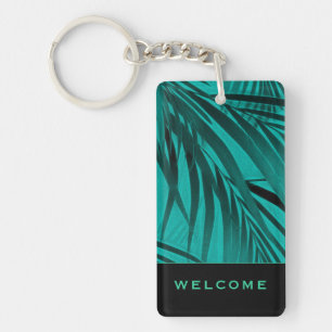 Turquoise Palm Leaves   Welkom   Vacatiehuur Sleutelhanger