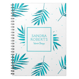 Turquoise palmbladeren patroon notitieboek