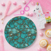 Turquoise Papieren Bordje (Feest)