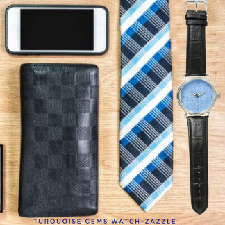 Turquoise Pareltjes Horloge