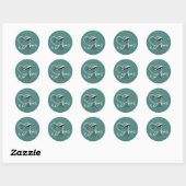 Turquoise Parijs Paspoort Ronde Sticker (Vel)