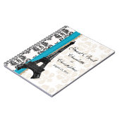 Turquoise Parisian Eiffel Tower Wedding Guest Book Notitieboek (Linkerzijde)
