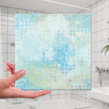 Turquoise Pastel Geometric Bathroom Tegel