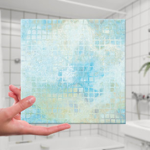 Turquoise Pastel Geometric Bathroom Tegel Tegeltje