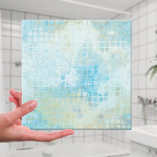 Turquoise Pastel Geometric Bathroom Tegel Tegeltje