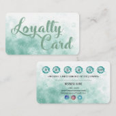 Turquoise pastel waterverf Texture Foil effect Klantenkaartje (Voorkant / Achterkant)