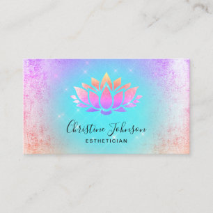 Turquoise pastelkleuren achtergrond Lotus logo Visitekaartje