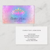 Turquoise pastelkleuren achtergrond Lotus Visitekaartje (Voorkant / Achterkant)