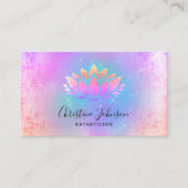 Turquoise pastelkleuren achtergrond Lotus Visitekaartje (Voorkant)