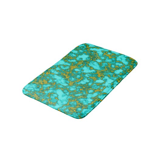 Turquoise Patroon Badmat (Gekanteld)