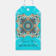  turquoise patroon bohemian bruiloft gunst