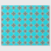  turquoise patroon bohemian bruiloft gunst cadeaupapier (Vlak)