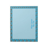 turquoise patroon bruine natuurlijke bloem notitieblok (Linkerzijde)