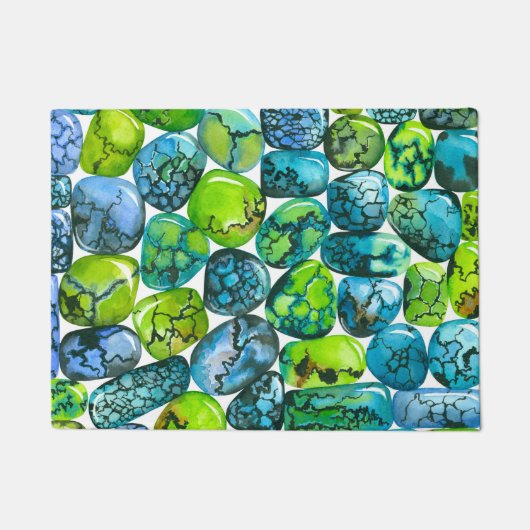 Turquoise-patroon Deurmat (Voorkant)