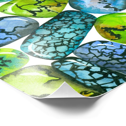 Turquoise-patroon Foto Afdruk (Hoek)