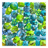 Turquoise-patroon Foto Afdruk (Voorkant)