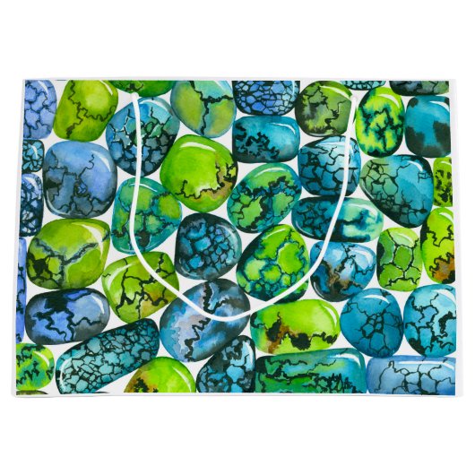 Turquoise-patroon Groot Cadeauzakje (Voorkant)