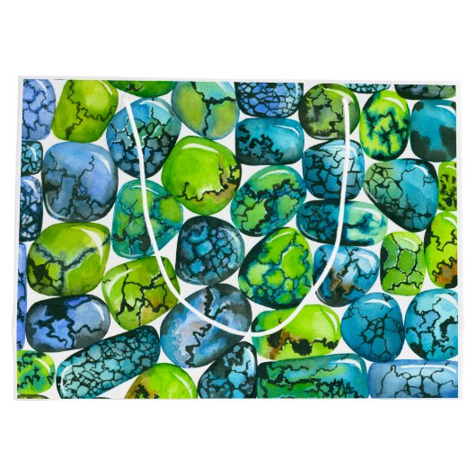 Turquoise-patroon Groot Cadeauzakje (Achterkant)