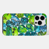 Turquoise-patroon iPhone Hoesje (Achterkant horizontaal)