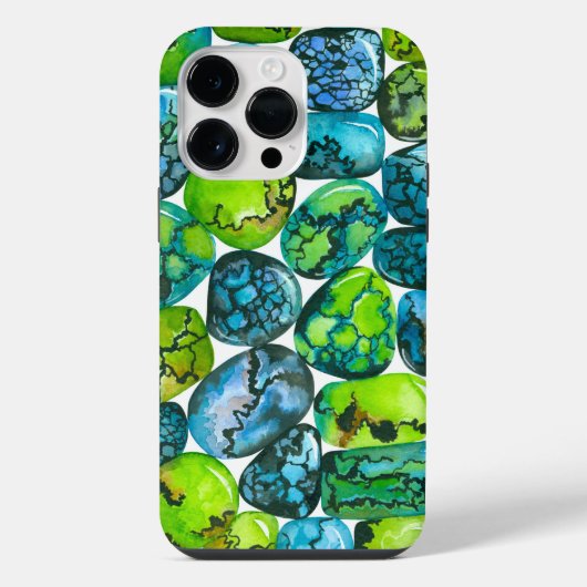 Turquoise-patroon iPhone Hoesje (Achterkant)