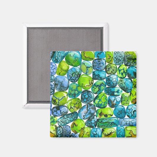 Turquoise-patroon Magneet (Voorkant / Achterkant)