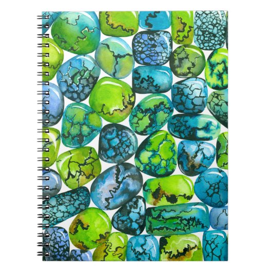 Turquoise-patroon Notitieboek (Voorkant)