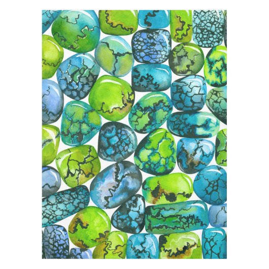 Turquoise-patroon Tafelkleed (Voorkant)