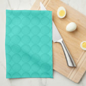 Turquoise Patroon Theedoek (Quarter Fold)