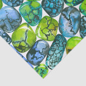 Turquoise-patroon Tissuepapier (Detail)