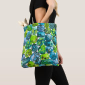Turquoise-patroon Tote Bag (Dichtbij)