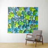 Turquoise-patroon Wandkleed (In Situ (horizontaal))