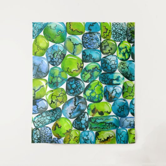 Turquoise-patroon Wandkleed (Voorkant)