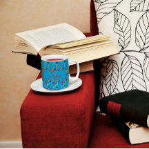 Turquoise-patroon wildbloemen rode papaverkoffie-m