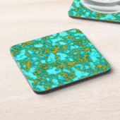 Turquoise Pattern Bier Onderzetter (Linkerzijde)