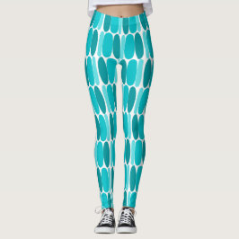 Turquoise Pattern Colorful Shapes Leggings