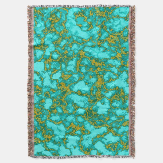 Turquoise Pattern Deken (Voorkant Verticaal)