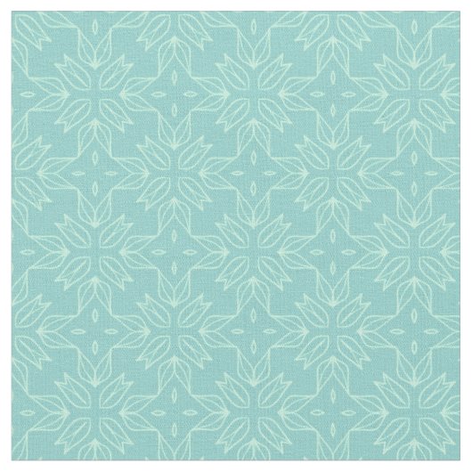 Turquoise Pattern Fabric Stof (Close Up)