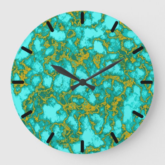 Turquoise Pattern Grote Klok (Voorkant)
