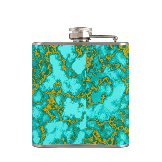 Turquoise Pattern Heupfles (Achterkant)