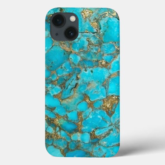Turquoise Pattern Phone Hoesje (Achterkant)