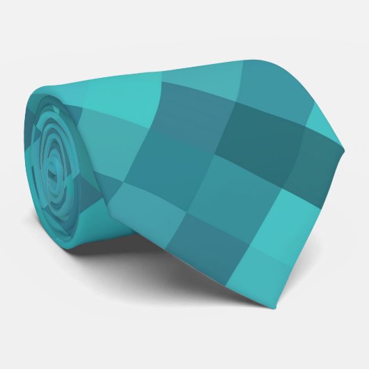 Turquoise Pattern Stropdas (Opgerold)