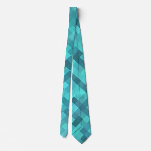 Turquoise Pattern Stropdas (Achterkant)