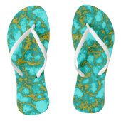 Turquoise Pattern Teenslippers (Voetbed)