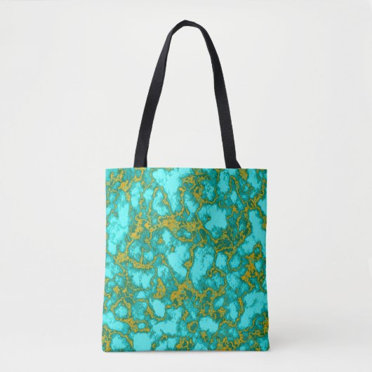Turquoise Pattern Tote Bag (Voorkant)