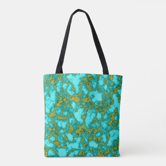 Turquoise Pattern Tote Bag (Achterkant)