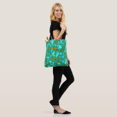 Turquoise Pattern Tote Bag (Op model)