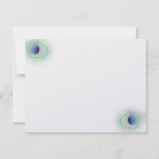 turquoise pauw Bedankt Card (Achterkant)