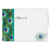 turquoise peace pauock Wedding Place Cards (Voorkant Horizontaal)