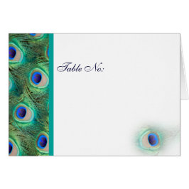turquoise peace pauock Wedding Place Cards