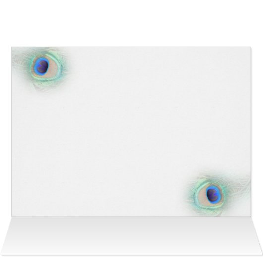 turquoise peace pauock Wedding Place Cards (Binnen Horizontaal (Boven))